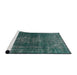 Sideview of Machine Washable Industrial Modern Sea Green Rug, wshurb1879