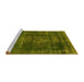 Sideview of Machine Washable Oriental Yellow Industrial Rug, wshurb1879yw