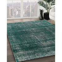 Mid-Century Modern Sea Green Oriental Rug, urb1879