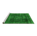 Sideview of Machine Washable Oriental Green Industrial Area Rugs, wshurb1879grn