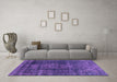 Machine Washable Oriental Purple Industrial Area Rugs in a Living Room, wshurb1879pur