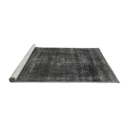 Sideview of Machine Washable Oriental Gray Industrial Rug, wshurb1879gry