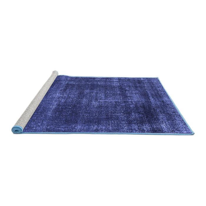 Sideview of Machine Washable Oriental Blue Industrial Rug, wshurb1879blu