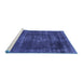 Sideview of Machine Washable Oriental Blue Industrial Rug, wshurb1879blu