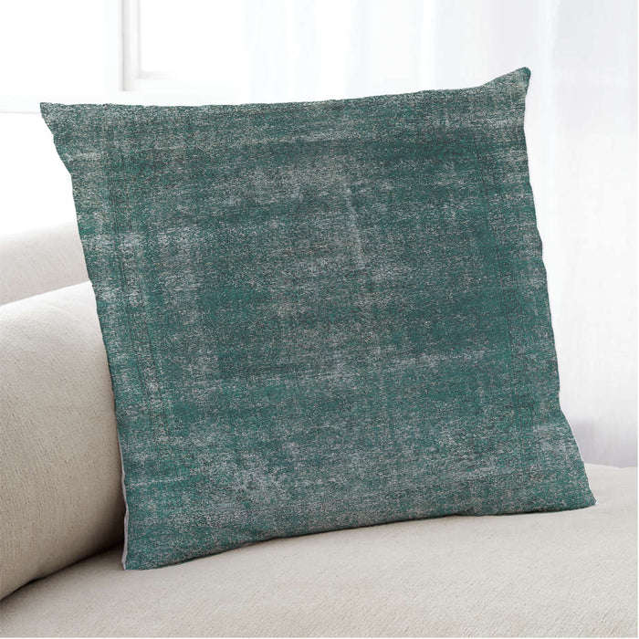Lifestyle Image of Mid-Century Modern Urban Square Sea Green Throw Pillow, 18 inch by 18 inch, pwurb1879