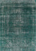 Machine Washable Industrial Modern Sea Green Rug, wshurb1879