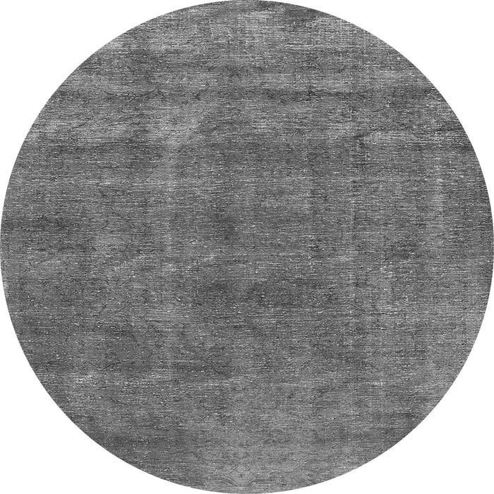 Round Oriental Gray Industrial Rug, urb1880gry