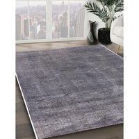 Mid-Century Modern Silver Gray Oriental Rug, urb1880