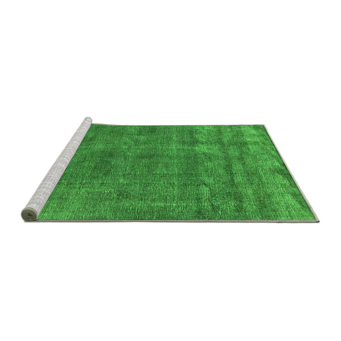 Sideview of Machine Washable Oriental Green Industrial Area Rugs, wshurb1880grn