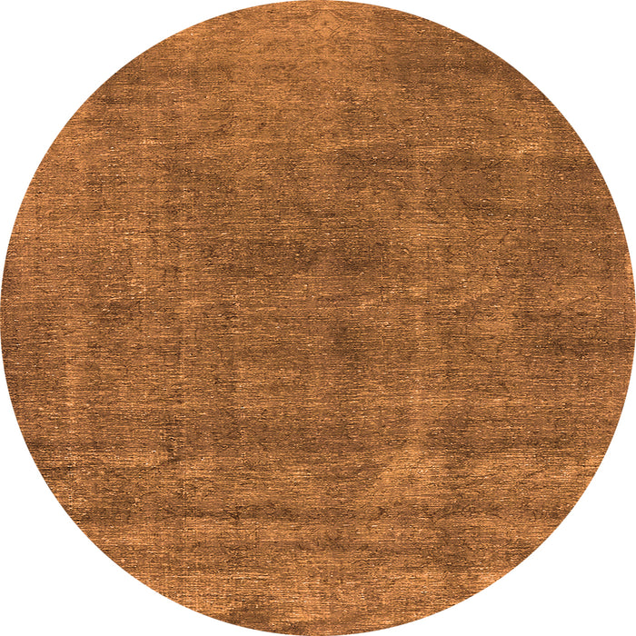 Round Machine Washable Oriental Orange Industrial Area Rugs, wshurb1880org