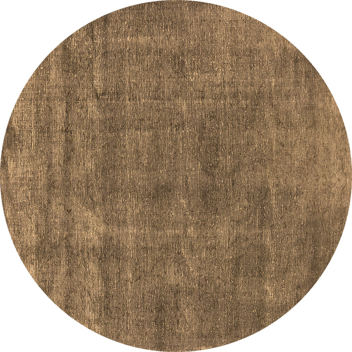 Round Machine Washable Oriental Brown Industrial Rug, wshurb1880brn