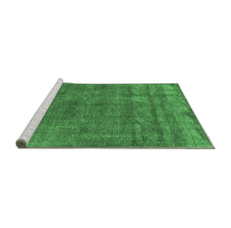 Sideview of Machine Washable Oriental Emerald Green Industrial Area Rugs, wshurb1880emgrn