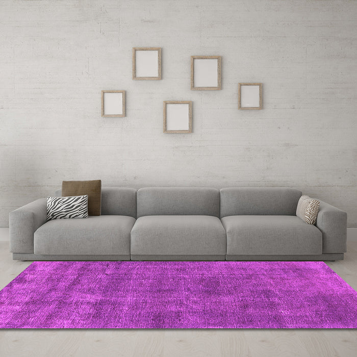 Machine Washable Oriental Pink Industrial Rug in a Living Room, wshurb1880pnk