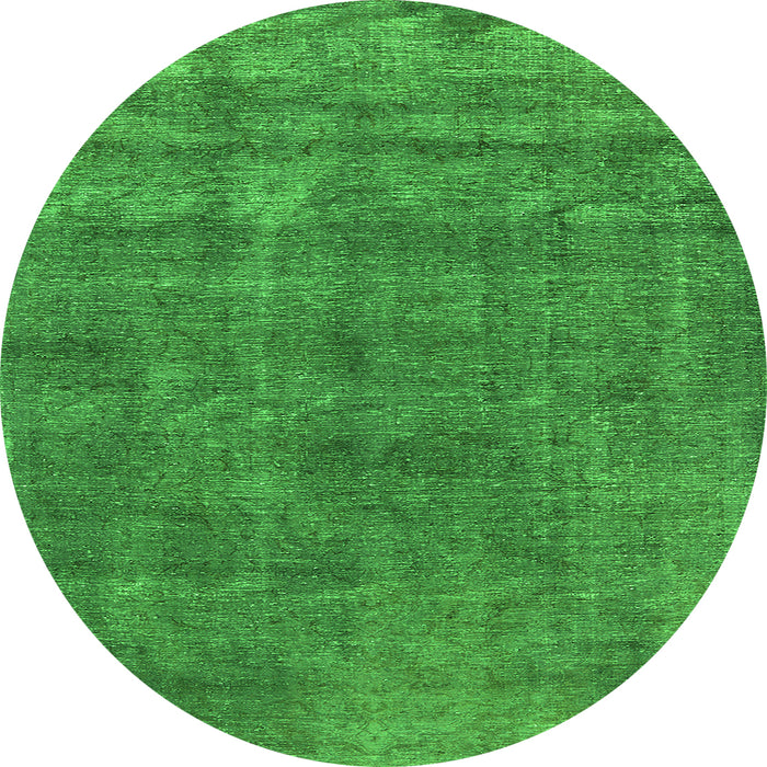 Round Oriental Green Industrial Rug, urb1880grn