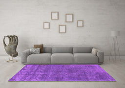 Machine Washable Oriental Purple Industrial Area Rugs in a Living Room, wshurb1880pur