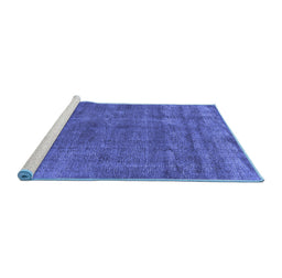 Sideview of Machine Washable Oriental Blue Industrial Rug, wshurb1880blu