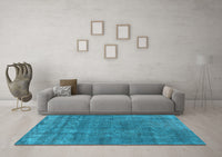 Machine Washable Oriental Light Blue Industrial Rug, wshurb1880lblu