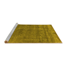 Sideview of Machine Washable Oriental Yellow Industrial Rug, wshurb1880yw