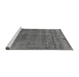 Sideview of Machine Washable Oriental Gray Industrial Rug, wshurb1880gry