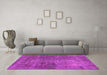 Machine Washable Oriental Pink Industrial Rug in a Living Room, wshurb1881pnk