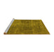 Sideview of Machine Washable Oriental Yellow Industrial Rug, wshurb1881yw