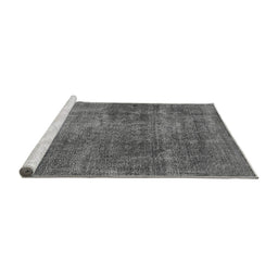 Sideview of Machine Washable Oriental Gray Industrial Rug, wshurb1881gry