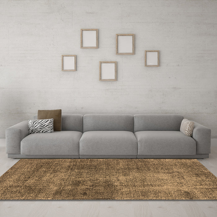 Machine Washable Oriental Brown Industrial Rug in a Living Room,, wshurb1881brn