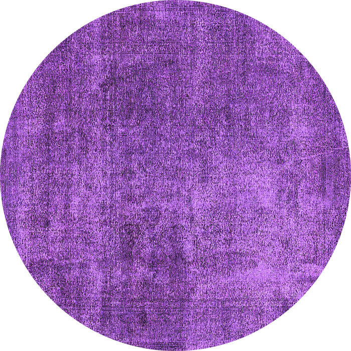 Round Machine Washable Oriental Purple Industrial Area Rugs, wshurb1881pur