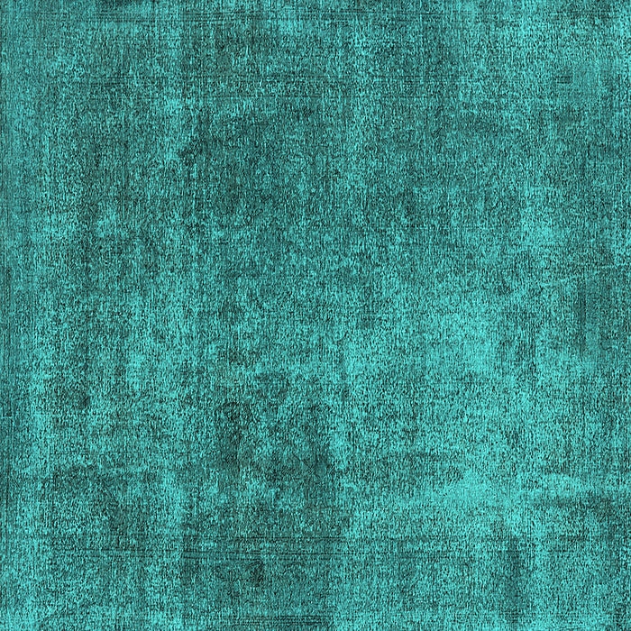Square Machine Washable Oriental Turquoise Industrial Area Rugs, wshurb1881turq