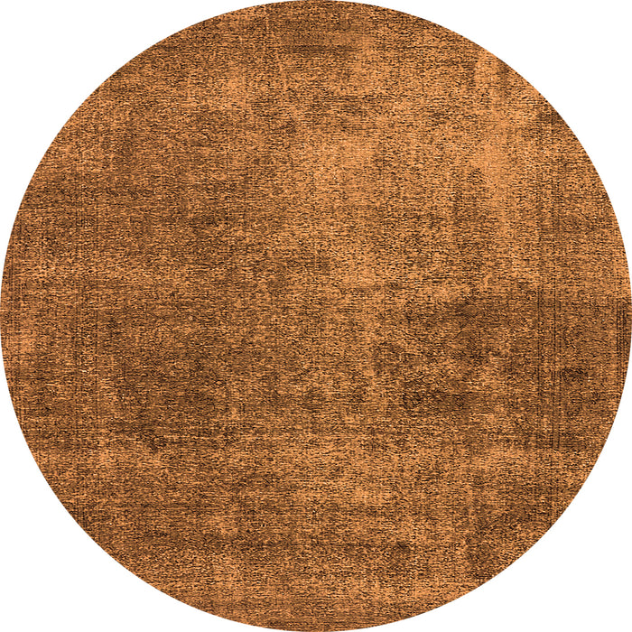 Round Oriental Orange Industrial Rug, urb1881org