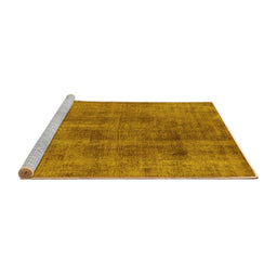 Sideview of Machine Washable Oriental Yellow Industrial Rug, wshurb1882yw
