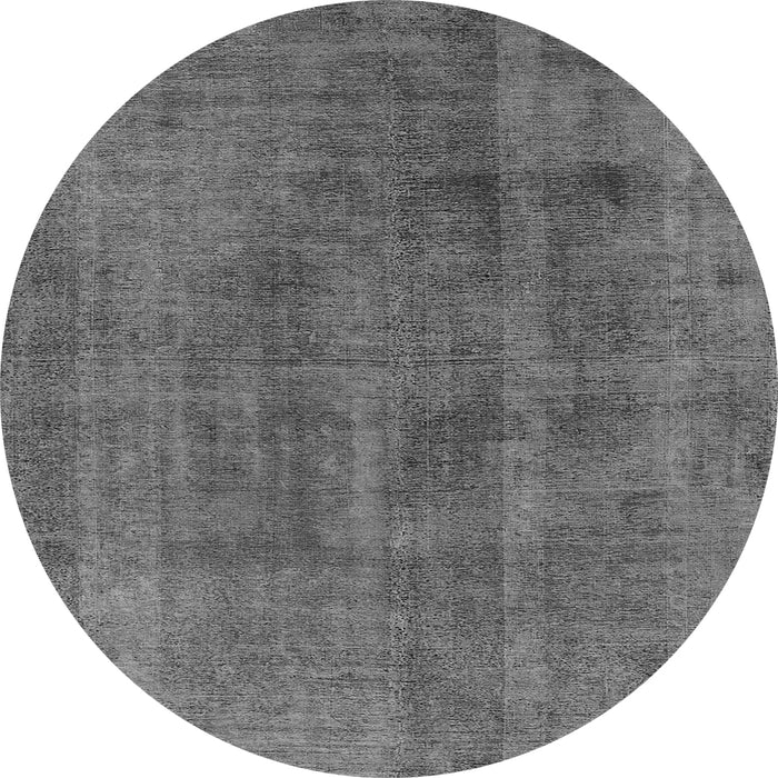 Round Oriental Gray Industrial Rug, urb1882gry