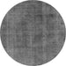 Round Oriental Gray Industrial Rug, urb1882gry