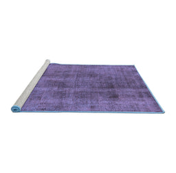 Sideview of Machine Washable Oriental Blue Industrial Rug, wshurb1882blu