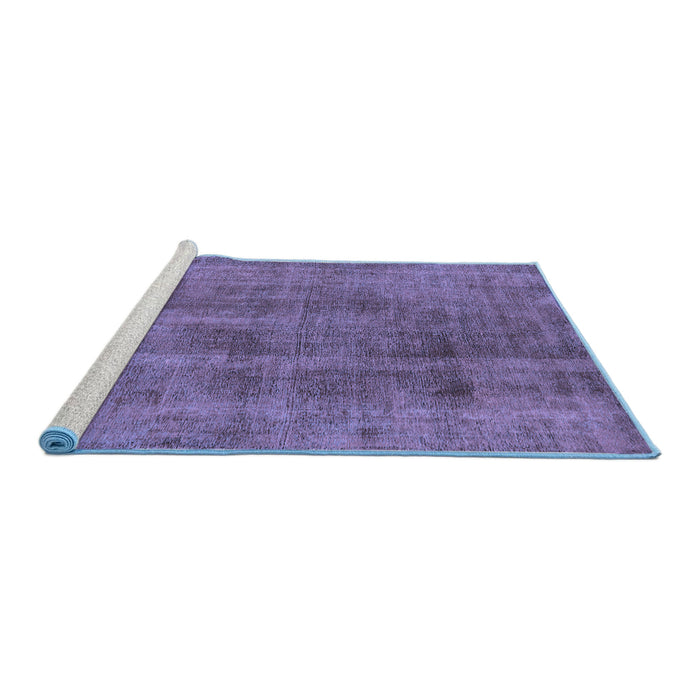 Sideview of Machine Washable Oriental Blue Industrial Rug, wshurb1882blu