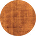 Round Oriental Orange Industrial Rug, urb1882org