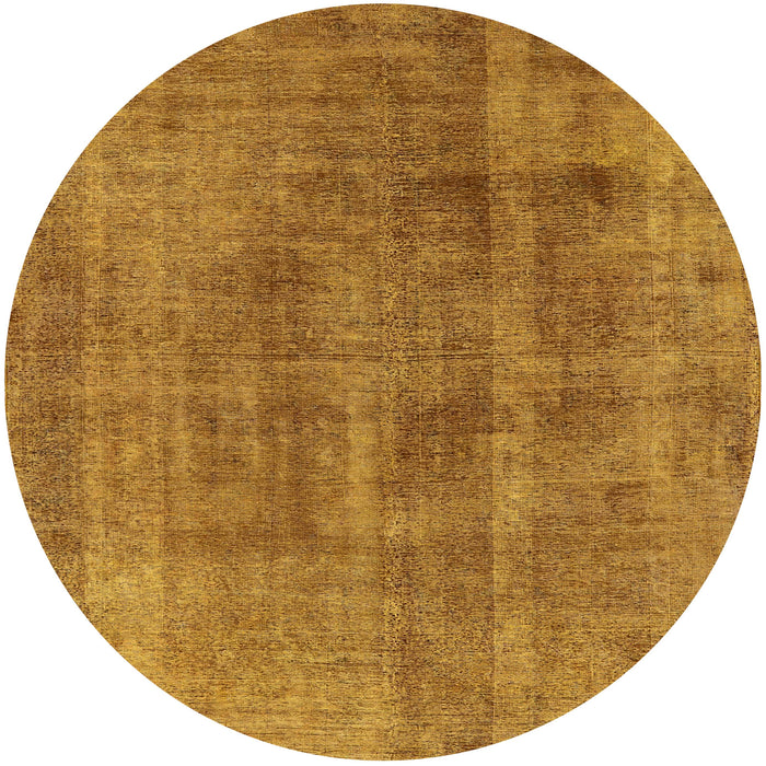 Round Machine Washable Industrial Modern Dark Orange Rug, wshurb1882