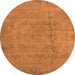 Round Oriental Orange Industrial Rug, urb1883org