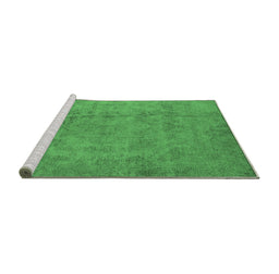 Sideview of Machine Washable Oriental Emerald Green Industrial Area Rugs, wshurb1883emgrn