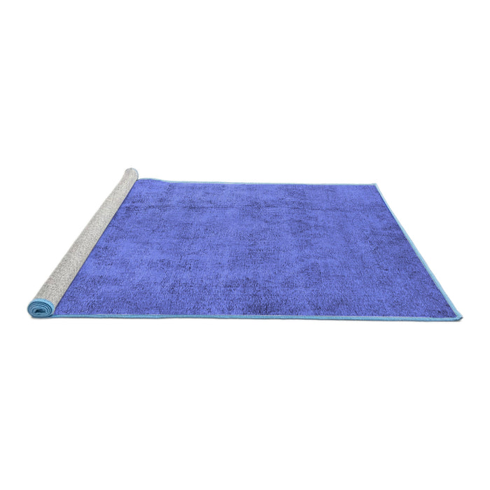 Sideview of Machine Washable Oriental Blue Industrial Rug, wshurb1883blu