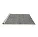 Sideview of Machine Washable Oriental Gray Industrial Rug, wshurb1883gry