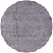 Round Mid-Century Modern Dark Gray Oriental Rug, urb1883