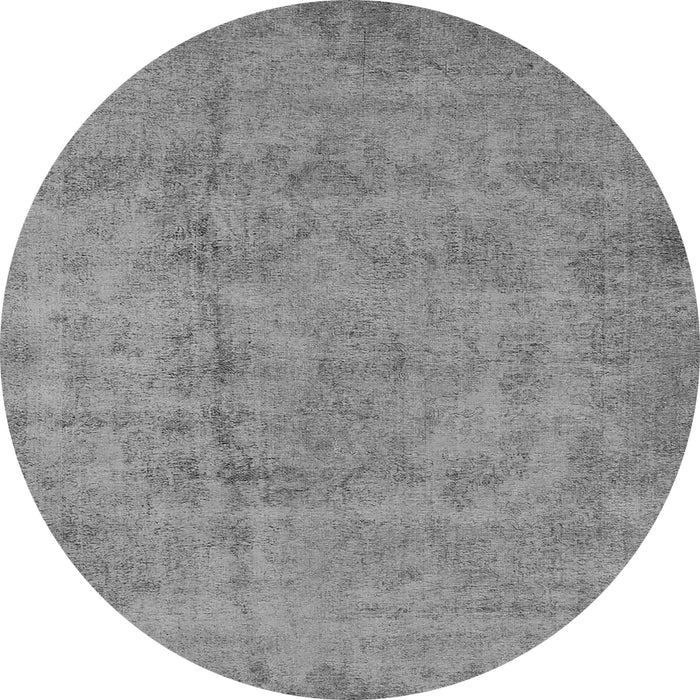 Round Oriental Gray Industrial Rug, urb1883gry