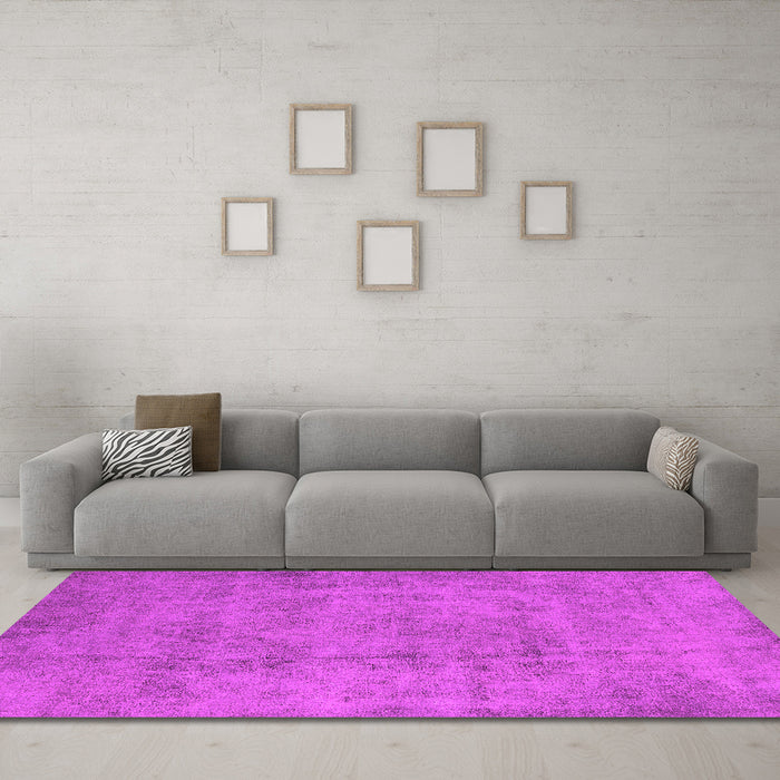 Machine Washable Oriental Pink Industrial Rug in a Living Room, wshurb1883pnk