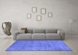 Machine Washable Oriental Blue Industrial Rug in a Living Room, wshurb1883blu