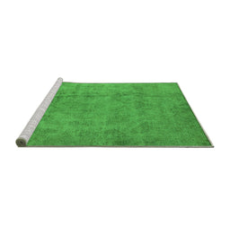 Sideview of Machine Washable Oriental Green Industrial Area Rugs, wshurb1883grn