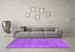 Machine Washable Oriental Purple Industrial Area Rugs in a Living Room, wshurb1883pur