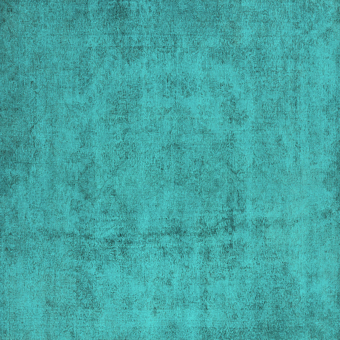 Square Oriental Turquoise Industrial Rug, urb1883turq