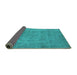 Sideview of Oriental Turquoise Industrial Rug, urb1883turq