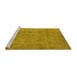 Sideview of Machine Washable Oriental Yellow Industrial Rug, wshurb1883yw